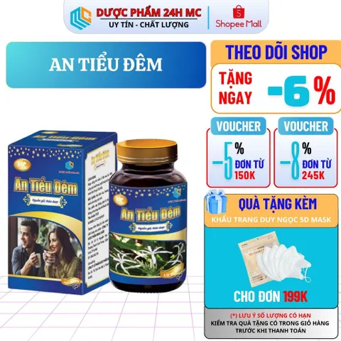 Viên Uống An Tiểu Đêm 24H MC Giảm Tiểu Đêm, Tiểu Buốt, Tiểu Nhiều Lần - Hộp 30 viên
