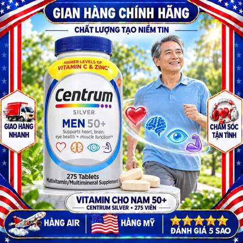VITAMIN TỔNG HỢP CHO NAM TRÊN 50 TUỔI CENTRUM SILVER MEN 50+ 275 VIÊN MỸ