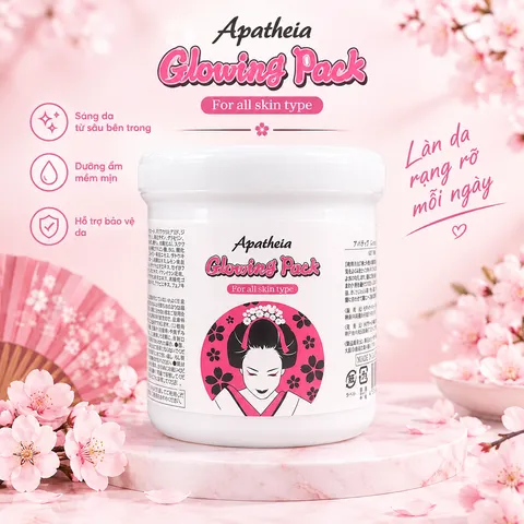 Kem ủ trắng cô gái Apatheia Glowing Pack Bae World White Conc Nhật Bản - Hũ 500g