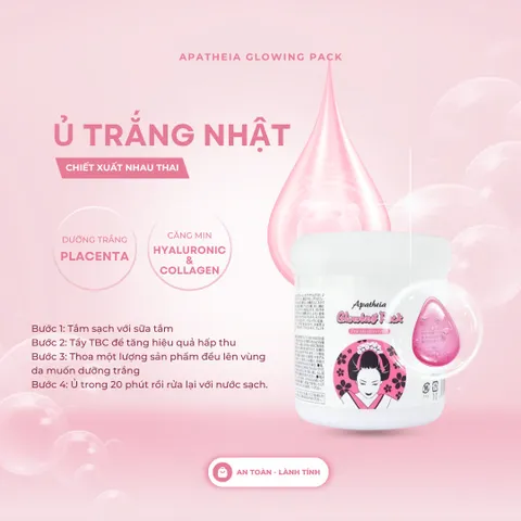 Kem ủ trắng cô gái Apatheia Glowing Pack Bae World White Conc Nhật Bản - Hũ 500g