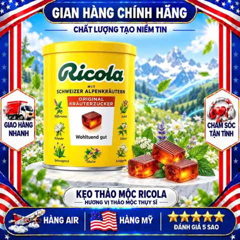 KẸO NGẬM THẢO MỘC RICOLA ORIGINAL SCHWEIZER ALPENKRAUTERN 250G