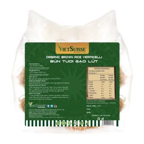 BÚN GẠO TƯƠI PHỞ GẠO TƯƠI HỮU CƠ SẤY KHÔ HOA SỮA / VIETSUISSE / HASABIO cho bé và cả nhà