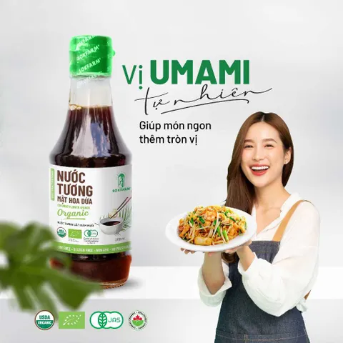 Nước tương mật hoa dừa hữu cơ Sokafarm, Nước tương từ mật hoa dừa không đậu nành, không đường, ít muối cho bé ăn dặm