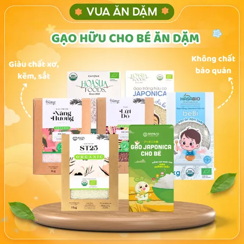 Gạo Hữu Cơ Hoa Sữa | Nàng Hương | HasaBio cho bé ăn dặm