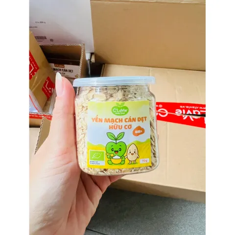Yến mạch hữu cơ C'Lavie cán dẹt, cán vỡ size 450g-200g-70g cho bé ăn dặm từ 6m