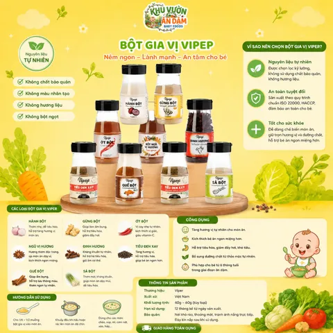Combo Gia Vị Ăn Dặm Cho Bé Tổng Hợp Gia Vị Cho Bé Ăn Dặm