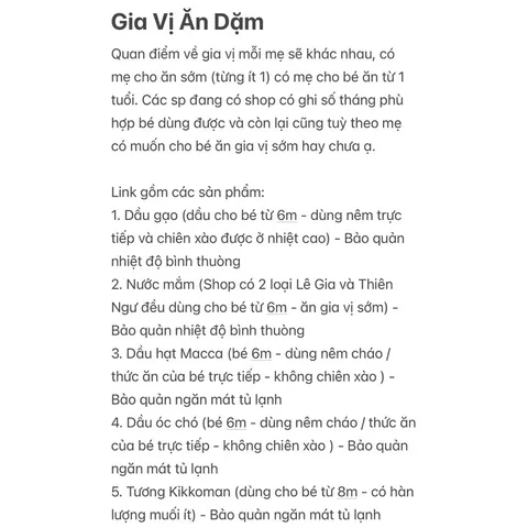 Combo Gia Vị Ăn Dặm Cho Bé Tổng Hợp Gia Vị Cho Bé Ăn Dặm