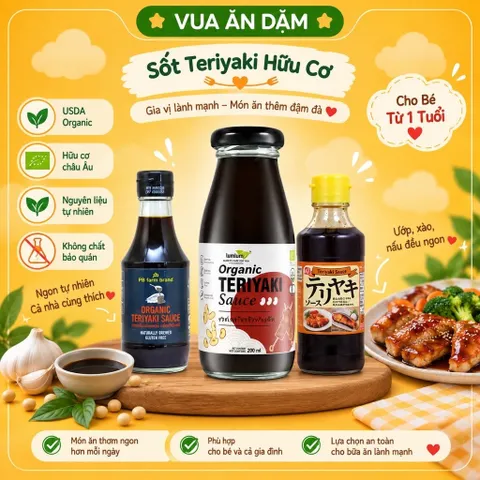 Sốt Teriyaki Hữu Cơ Lumlum | PB Farm 200ml cho bé từ 12m