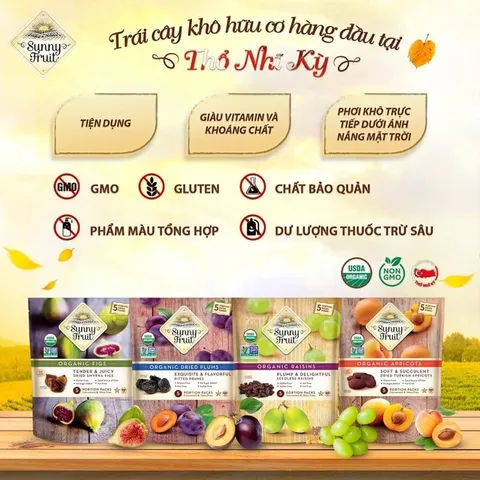 MẬN KHÔ hữu cơ Sunny Fruit giúp bé chống lại táo bón (06/2027)