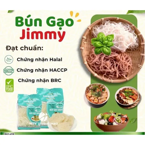 Thùng 16 Gói Bún Gạo Sạch Jimmy Foods Xuất Khẩu Châu Âu Healthy Eatclean Ăn Dặm