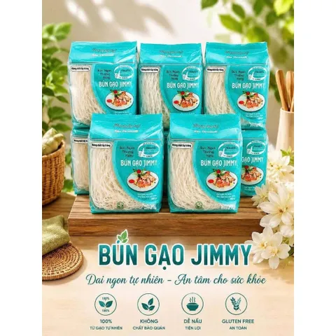 Thùng 16 Gói Bún Gạo Sạch Jimmy Foods Xuất Khẩu Châu Âu Healthy Eatclean Ăn Dặm