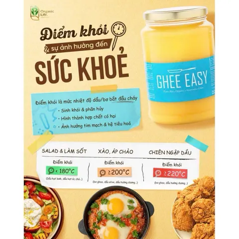  Bơ Ghee Hữu Cơ EASY–Ghee Butter Organic, Không Lactose, Giàu Dinh Dưỡng, Dành Cho Bé Ăn Dặm & Gia Đình