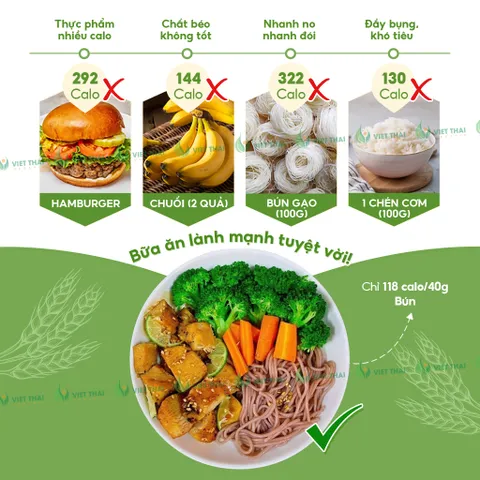 Bún Ngũ Sắc Việt Thái Organic Sạch Nguyên Chất Eat Clean Ăn Dặm Siêu Ngon Tiện Lợi Gói 500G