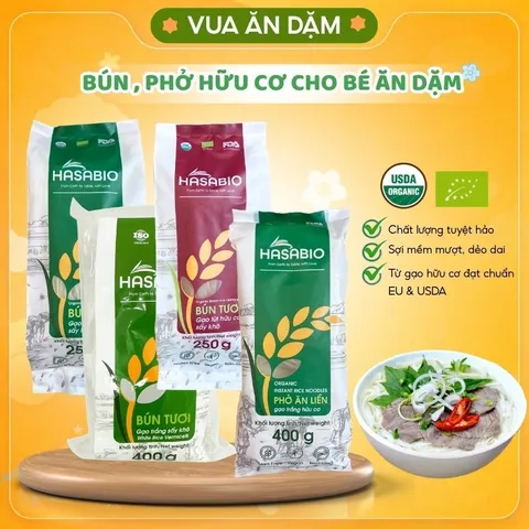 (Tổng Hợp) Bún gạo, Phở gạo, Bún lứt hữu cơ cho bé ăn dặm và cả nhà-HasaBio