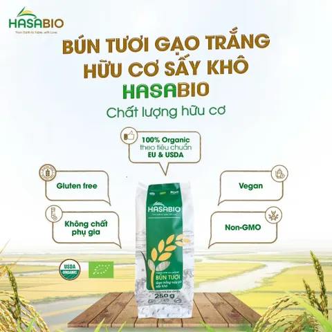 (Tổng Hợp) Bún gạo, Phở gạo, Bún lứt hữu cơ cho bé ăn dặm và cả nhà-HasaBio