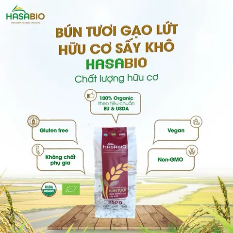 (Tổng Hợp) Bún gạo, Phở gạo, Bún lứt hữu cơ cho bé ăn dặm và cả nhà-HasaBio
