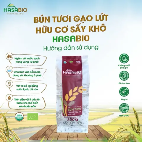 (Tổng Hợp) Bún gạo, Phở gạo, Bún lứt hữu cơ cho bé ăn dặm và cả nhà-HasaBio