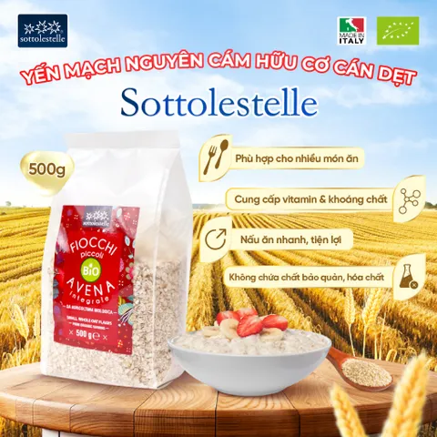 Yến Mạch Nguyên Cám Sottolestelle 500g Hữu Cơ Giàu Dinh Dưỡng Yến Mạch Ăn Kiêng Healthy