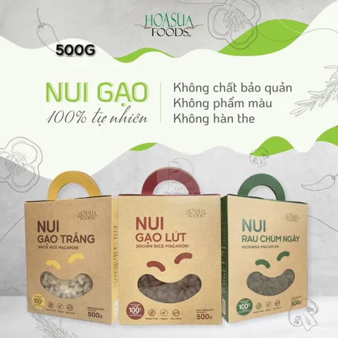 Nui Gạo Hoa Sữa-Nui Gạo Trắng / Gạo Lứt / Rau Chùm Ngây