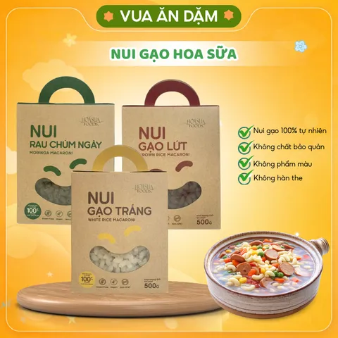 Nui Gạo Hoa Sữa-Nui Gạo Trắng / Gạo Lứt / Rau Chùm Ngây