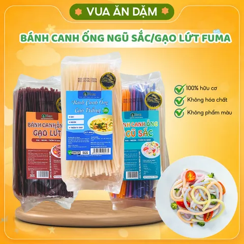 Bánh Canh ống ngũ sắc và gạo lứt FUMA 400gr cho bé ăn dặm / ăn kiêng Eatclean