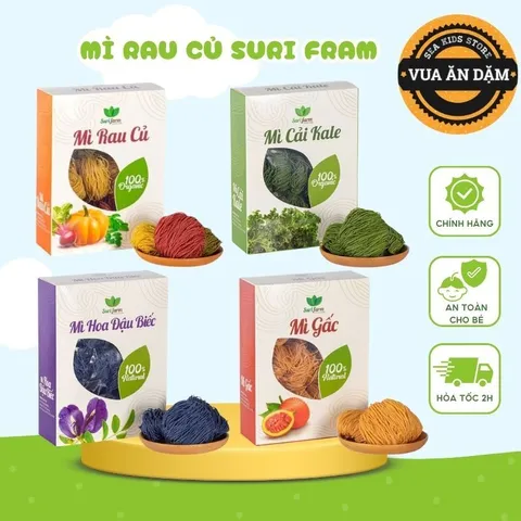 [SURI FRAM] Mì Cải Kale | Hoa đậu biếc | Rau củ hữu cơ cho bé ăn dặm, ăn Eat Clean