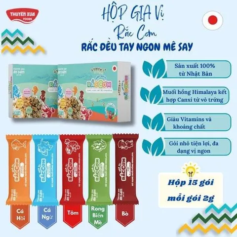 Gia vị rắc cơm Thuyền Xưa 5 vị cho bé ăn dặm từ 1 tuổi