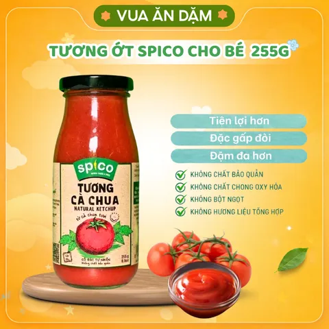 Combo Tương Ớt Tươngg Cà Chua SPICO Cho Bé Tương Ớt Tương Cà Cô Đặc Tự Nhiên - Chai 255g