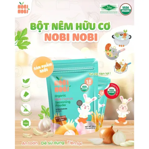 Bột Nêm Hữu Cơ NOBI NOBI 30g – Cho Bé Từ 12 Tháng – Gia Vị Rau Củ Tự Nhiên, Không Chất Bảo Quản