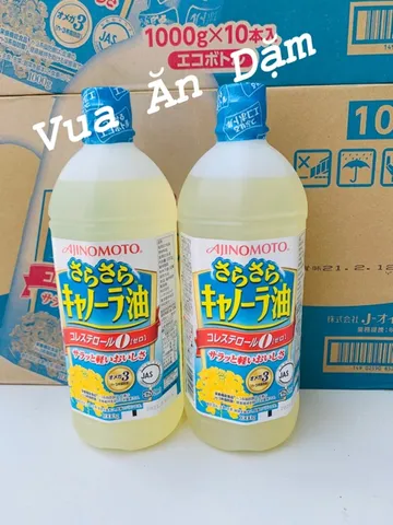 Dầu ăn hoa cải Ajinomoto chai chiên xào cho bé ăn dặm