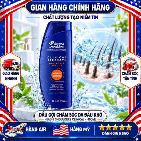 DẦU GỘI SẠCH GÀU HEAD & SHOULDERS CLINICAL STRENGTH CAM MẪU MỚI MỸ