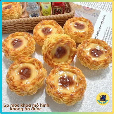 Móc Khóa Mô Hình Bánh Tart Trứng Mini Y Như Thật - Móc Chìa Khóa Treo Balo, Túi Xách Dễ Thương - ĐĂNG STORE