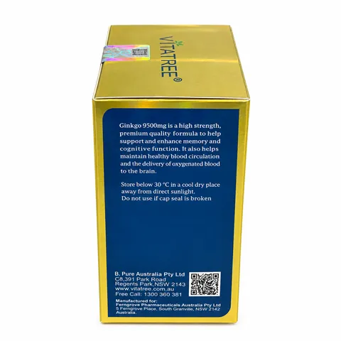 (Úc) Viên Uống Hỗ Trợ Bổ Não Vitatree Maxi Ginkgo 9500mg, Chiết Xuất Bạch Quả Ginkgo Biloba Hàm Lượng Cao, Hỗ Trợ Tuần Hoàn Máu Não, Hỗ Trợ Trí Nhớ Và Khả Năng Tập Trung, Nhập Khẩu Chính Hãng