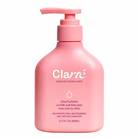 Dung Dịch Vệ Sinh Phụ Nữ Clarté Organic Có Postbiotic Và Thảo Dược Thiên Nhiên, Hỗ Trợ Cân Bằng pH, Dưỡng Ẩm, Làm Sạch Dịu Nhẹ, Chăm Sóc Hệ Vi Sinh Vùng Nhạy Cảm