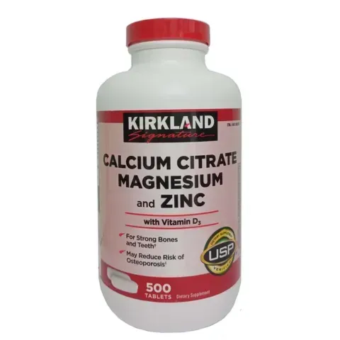 (Chính gốc) Viên Uống Kirkland Signature Canxi Citrate, Magiê & Kẽm 500mg - Bổ Sung Khoáng Chất Hỗ Trợ Sức Khỏe Xương và Miễn Dịch
