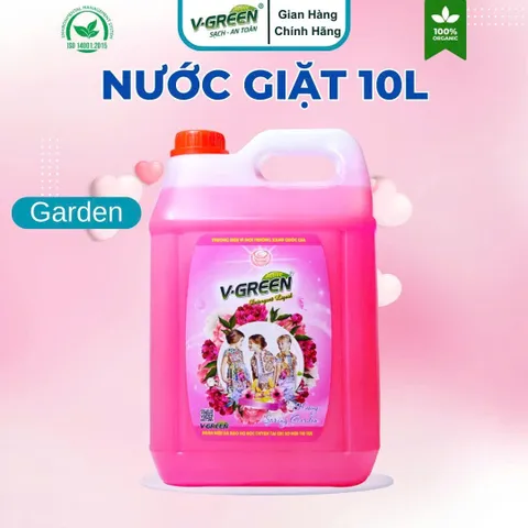 Nước giặt xả 5 in 1 V_green can 10 lít