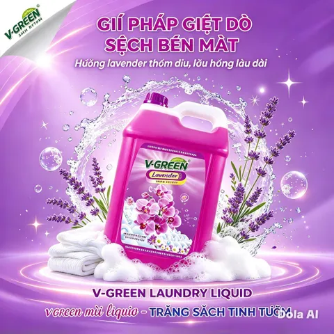 Nước giặt xả 5 in 1 V_green can 10 lít
