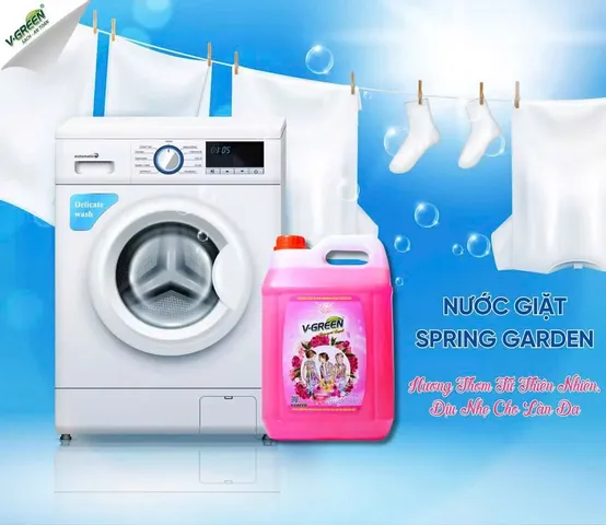 Nước giặt xả 5 in 1 V_green can 10 lít