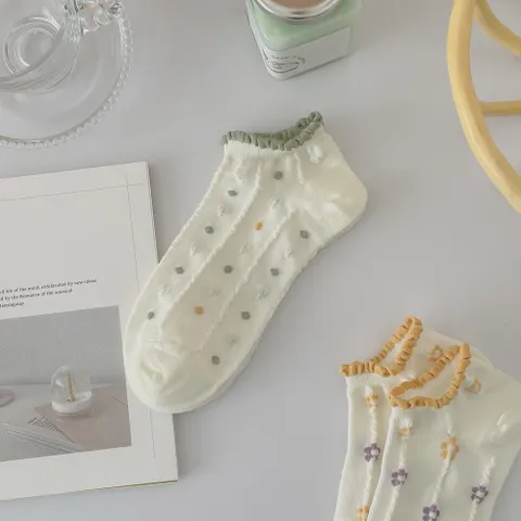 Set 10 đôi tất vớ thuyền phối ren thời trang nữ 889412