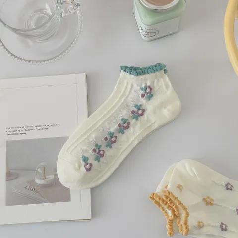 Set 10 đôi tất vớ thuyền phối ren thời trang nữ 889412