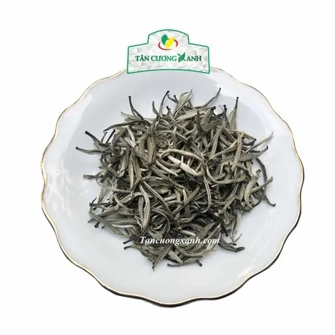 Trà Shan Tuyết Bạch Ngọc 200gram Hộp Gỗ Thông Trà Sạch Tân Cương Xanh