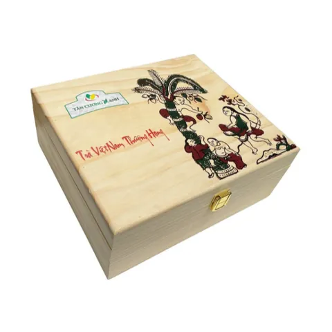 Quà Biếu Cao Cấp Trà Ô Long Hộp Gỗ Thông 200g, 300g, 500g Trà Sạch Tân Cương Xanh