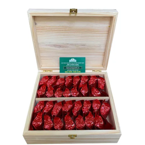 Trà Tân Cương 300gram Hộp Gỗ Thông , Hộp Trà Tân Cương Gỗ Thông TCX 3 - 300gram Trà Ấm