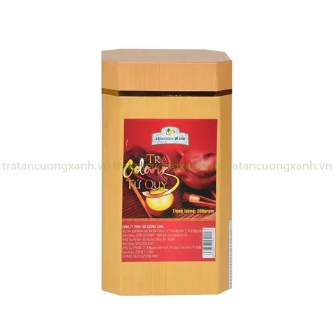 Trà Ô Long Tứ Qúy - Hộp Giả Gỗ 200gram Trà Sạch Tân Cương Xanh