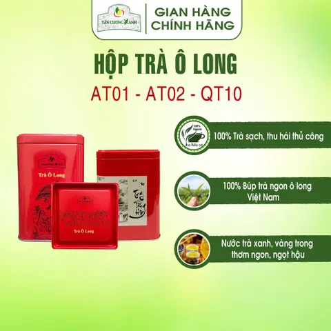Hộp Trà Ô Long AT 01 , AT02 , QT10  - 100gram Trà Sạch Tân Cương Xanh