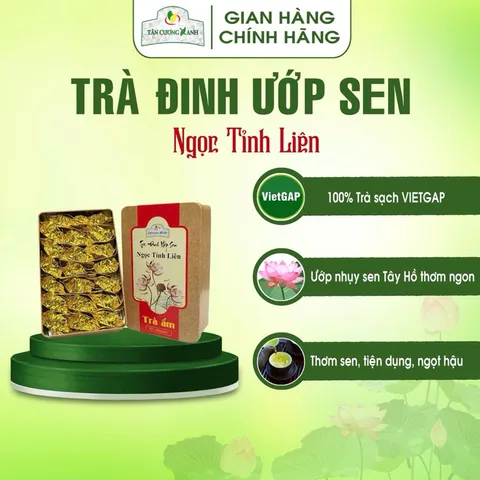 Trà Đinh Ướp Sen Ngọc Tỉnh Liên 100g, 200g - Trà Ấm Trà Sạch Tân Cương Xanh