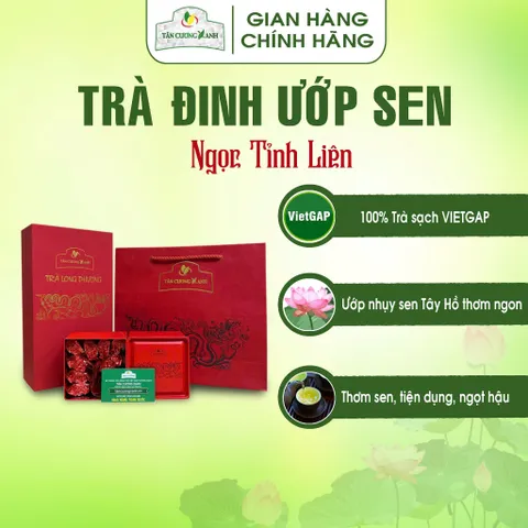 Hộp Qùa Trà Đinh Ướp Sen Ngọc Tỉnh Liên Hộp Hứng Dừa, Long Phương, Đại Việt, Tứ Long Trà Sạch Tân Cương Xanh