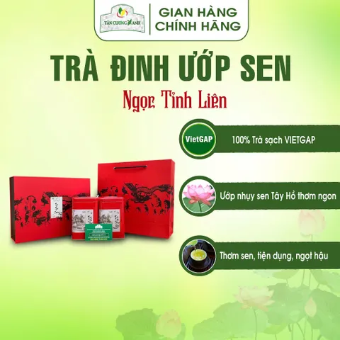 Hộp Qùa Trà Đinh Ướp Sen Ngọc Tỉnh Liên Hộp Hứng Dừa, Long Phương, Đại Việt, Tứ Long Trà Sạch Tân Cương Xanh