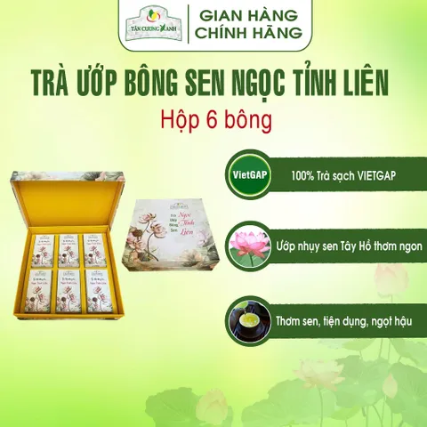 Hộp Trà Ướp Bông Sen Ngọc Tỉnh Liên Hộp 6 Bông , 8 Bông Trà Sạch Tân Cương Xanh