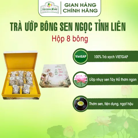 Hộp Trà Ướp Bông Sen Ngọc Tỉnh Liên Hộp 6 Bông , 8 Bông Trà Sạch Tân Cương Xanh
